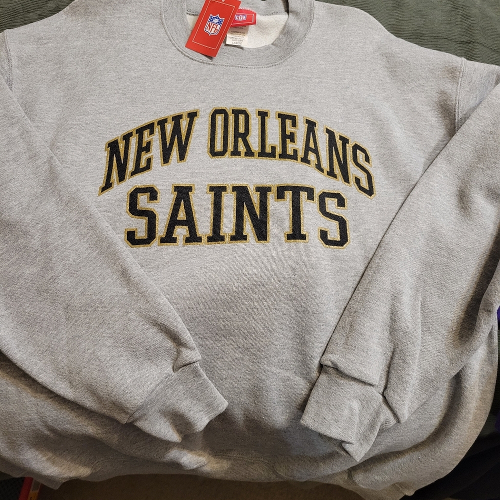NFL New Orleans Saints Gray Crewneck Sweater
